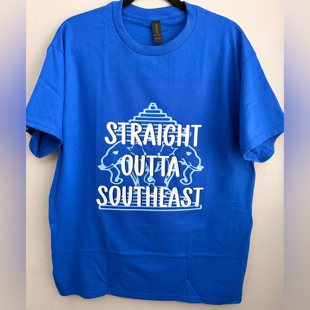Straight Outta SouthEast Blue Graphic T-Shirt